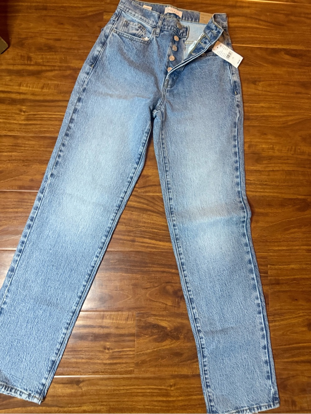 PacSun Stretch Dad Jean | 23 Light Blue High-Rise Button-Fly Jeans